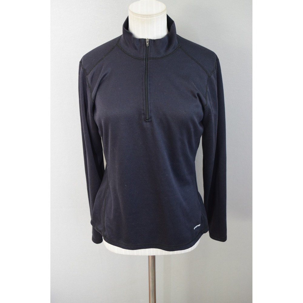 Patagonia Capilene Top Medium Black Quarter Zip Base Layer Womens Hiking
